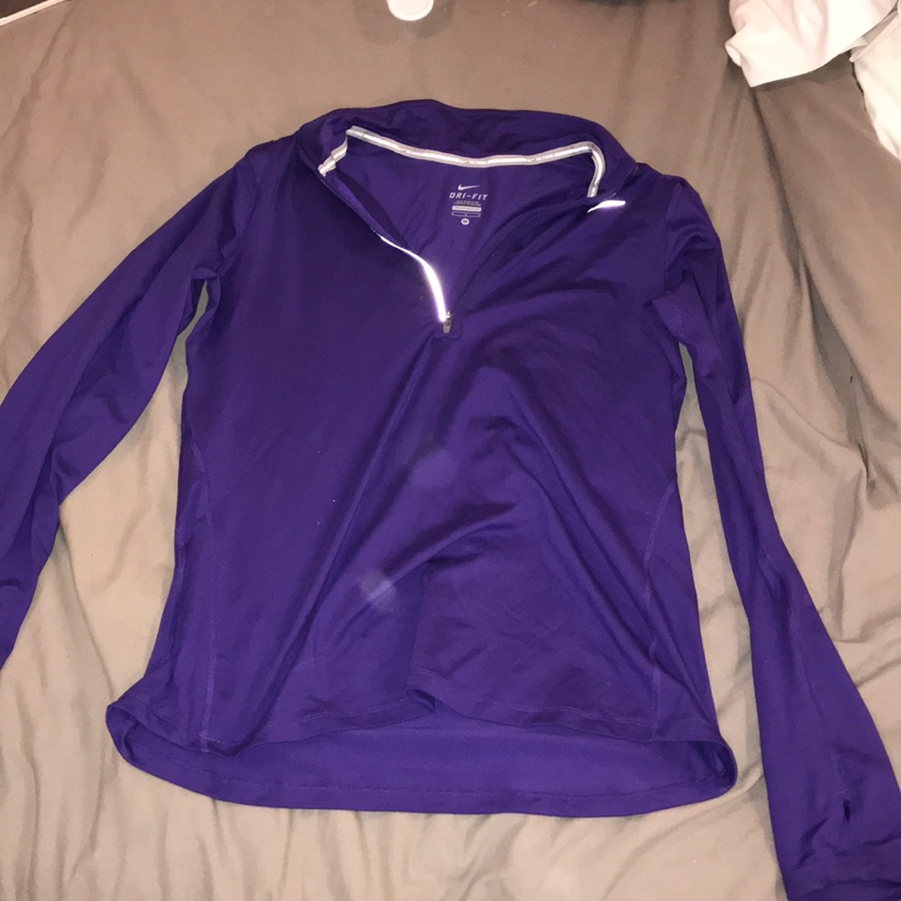 Nike running dri-fit purple long sleeve pullover
